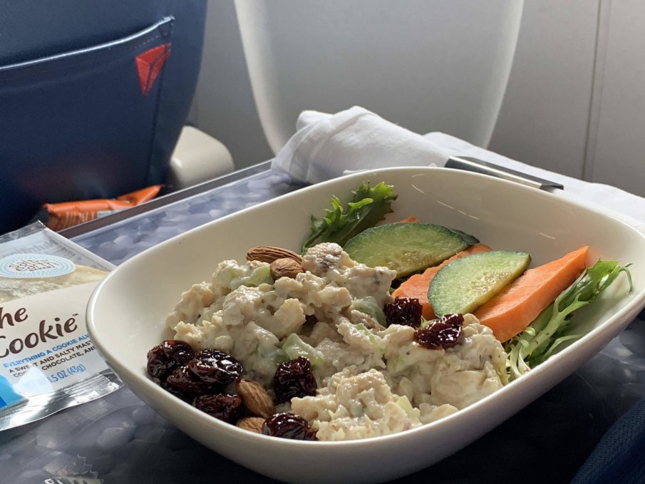Comida vegetariana no avião